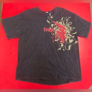 Vintage Y2K Trapt Band Black Graphic T-Shirt Size XL